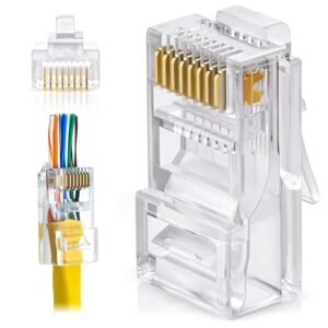 RJ 45 CONNECTOR PASS THROUGH CAT5e/CAT6 (PACK OF 100)